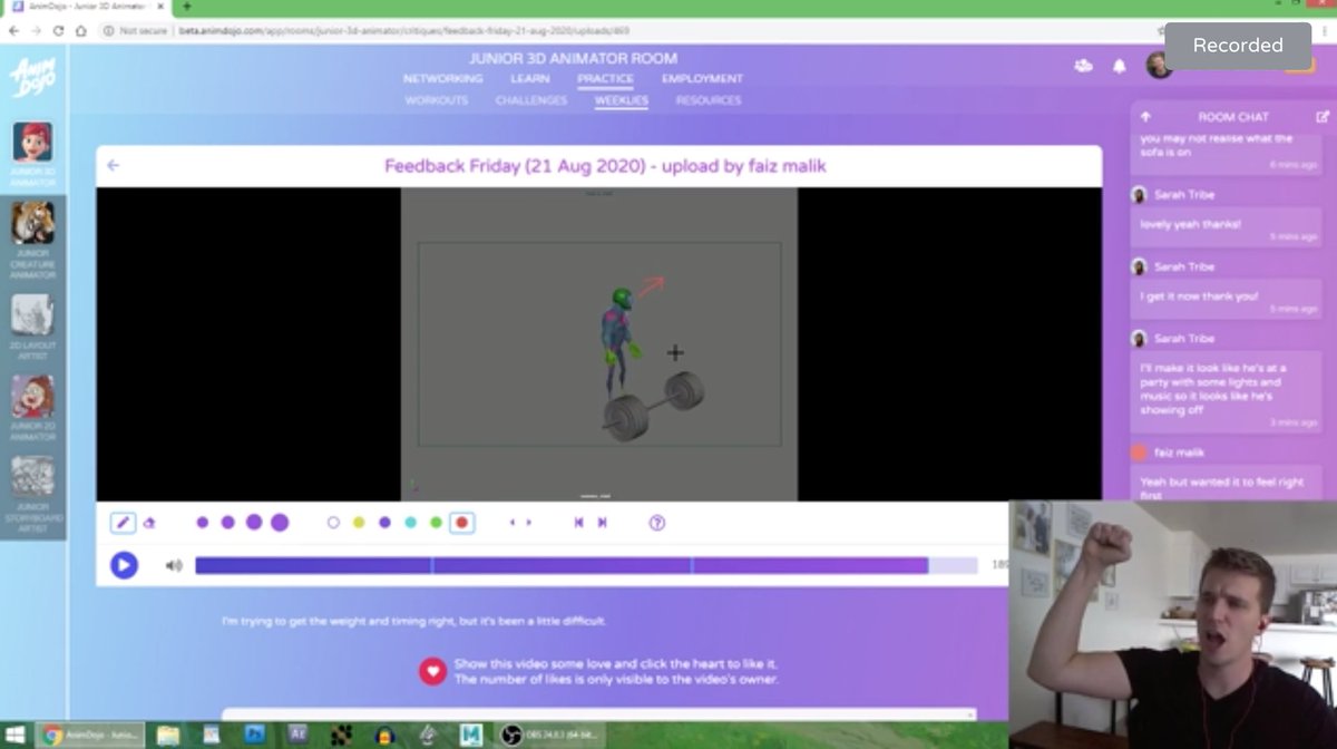 This week in the Dojo... We have a #FeedbackFriday in the  #CharacterAnimator Room with Disney Animator, Brendan Gottlieb, Friday 4th September @ 7pm GMT 💪 Have a fantastic week everyone
