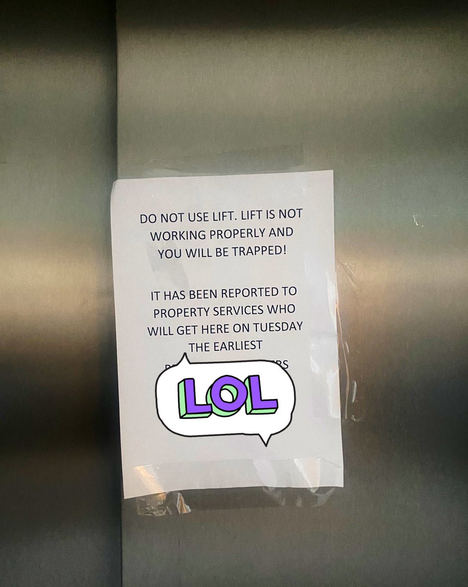 ProbiePC1's tweet image. Oh what a shame it would be getting trapped in the lift today! 😬💷