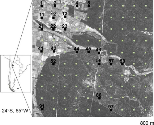 LadiesOfLandsat's tweet photo. .@CMonmanyGarzia et al. (2015) combine #NDVI and #EVI values from high-res #QuickBird and field-sampled 3D vegetation structure with landscape metrics to examine landscape complexity in the Tapia-Trancas watershed, Chaco, NW Argentina. #LoLManuscriptMonday https://t.co/Jgn9rdofwH https://t.co/Vd1jjGMHRo