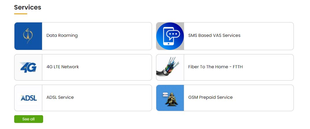 Our services 
log on to ntc.nte.np