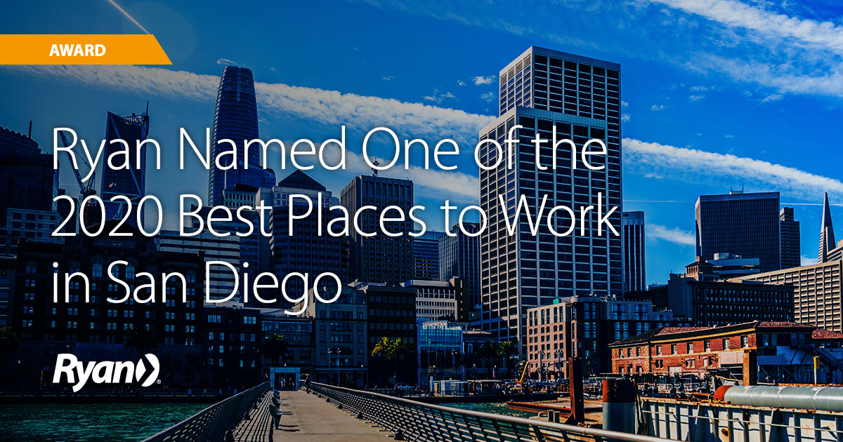 We are excited to announce that Ryan has recently been selected as one of the best places to work in San Diego for the third time by @BestCompaniesGP and @SDbusiness. ryan.com/about-ryan/pre…