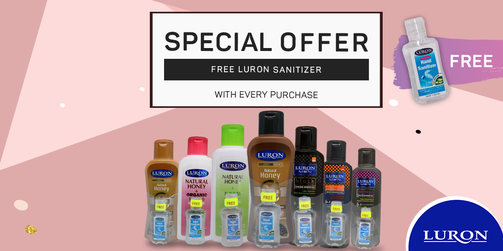 LuronOfficial's tweet image. Buy any 400ml variant of our Natural Honey lotions or any 400ml variant of our Men Lotions and get a Luron hand sanitizer absolutely free. 
OFFER Available at all leading supermarkets and beauty shops countrywide. Go grab yours NOW!

#Luron #Lotions #Kenya #Offer #Luronalltheway