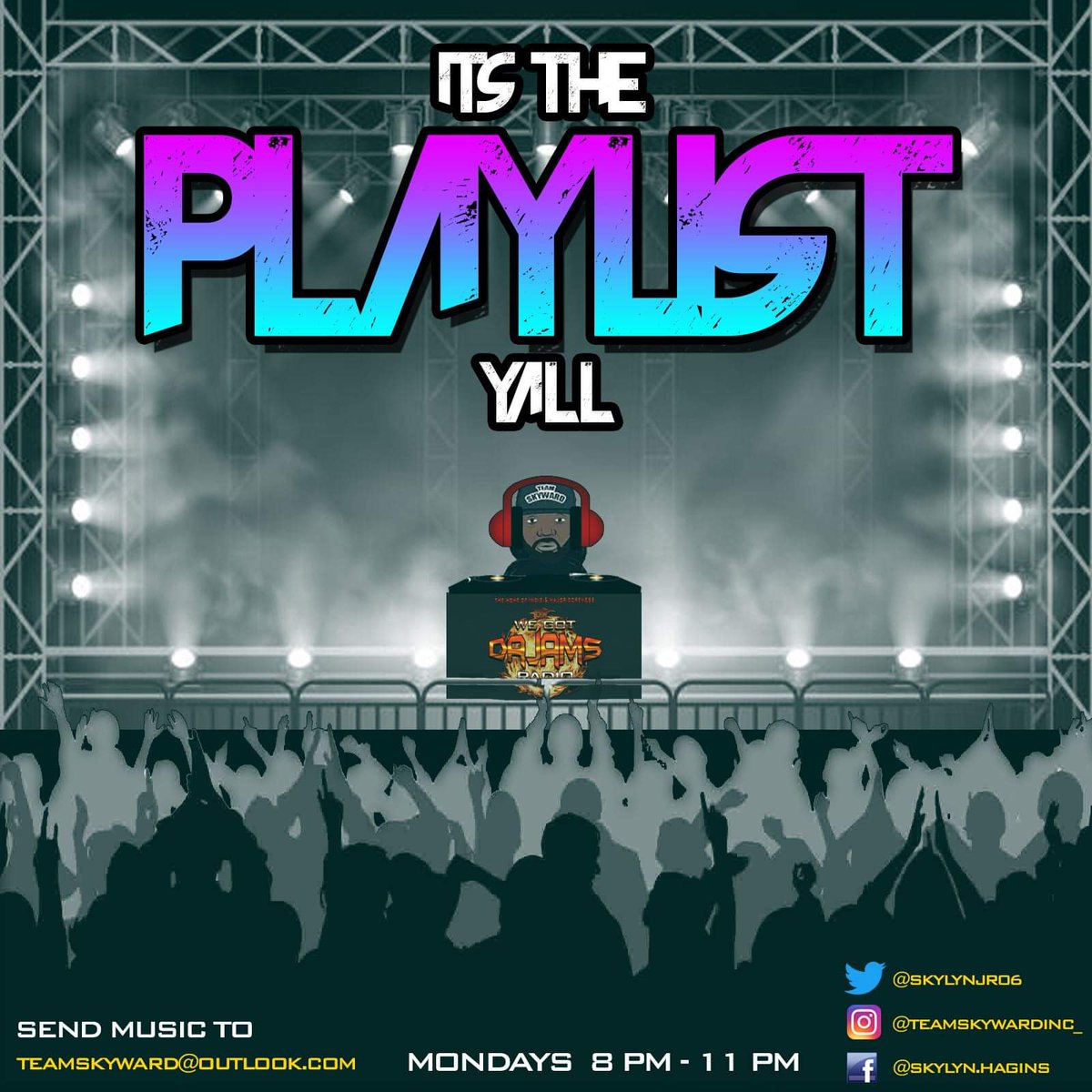 TONIGHT 9PM EST on 
We GOT DA JAMZ RADIO 
spreaker.com/show/4409454 
#itstheplaylistyall 
#VMAs2020 #BetterTogether #COVID19 #DCProtests #Election2020 #FightBack #GagaVMAs #MondayMorning #NBAPlayoffs #PortlandProtests #TrumpIsUnwell #Yankees #zoom