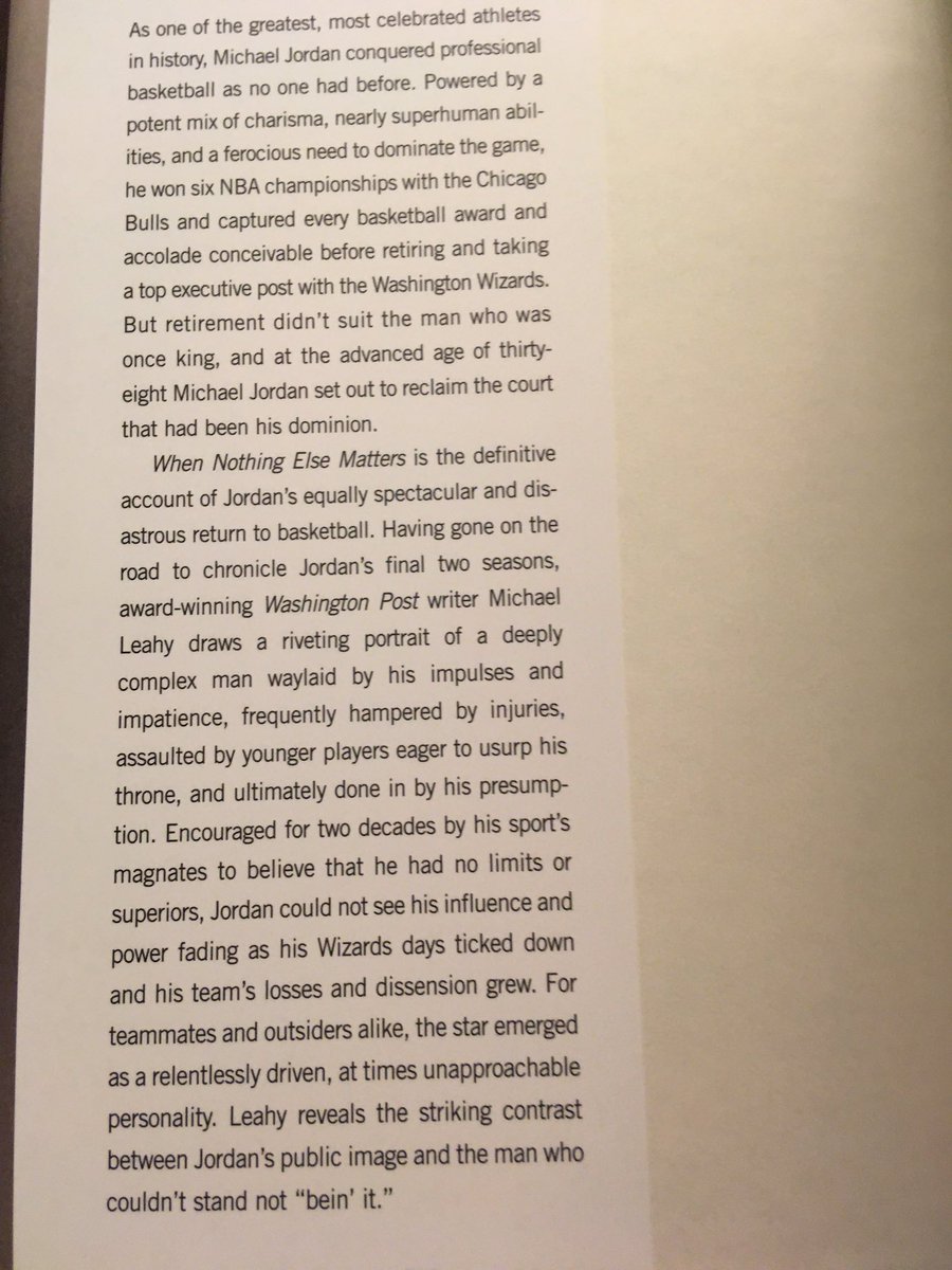 Suggestion for August 31 ... When Nothing Else Matters: Michael Jordan’s Last Comeback (2004) by Michael Leahy.