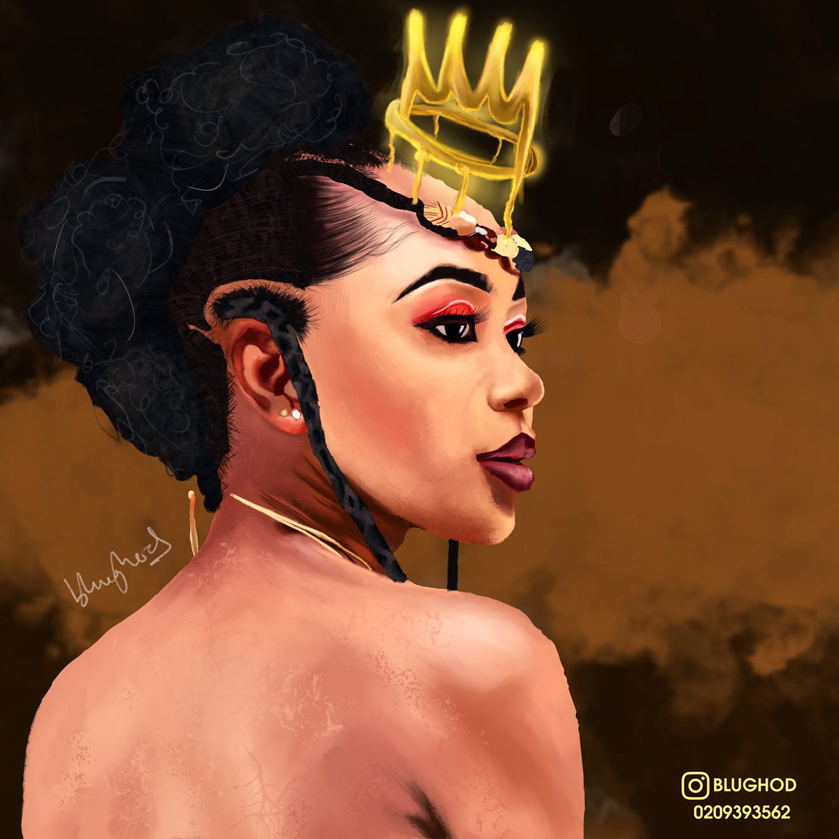 Something for the Queen 👸 @IamAkuapemPoloo 

Help retweet my Painting. My client might be on your timeline🥰
#art #ghana #africa #beautiful #worldwidedesigner #painting #digitalpainting #portrait #portraitdrawing #colours #fashion #fashiondesigners #art #artist #digitalart