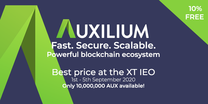 auxiliumglobal's tweet photo. 🔥 #AUX IEO on XT exchange! 

▶️ AMA XT community 1st Sept. 15:00 (UTC +8) https://t.co/VKWRmPXHjY

🚀 IEO
✅ 0.08 USDT/AUX
✅ Buy in bulk
✅ +10% free bonus
✅ 1 AUX = 1 AUX + 1 AUXL 

1️⃣ Create account https://t.co/QDZ1jwlv0W
2️⃣ Deposit USDT
3️⃣ Buy AUX 
https://t.co/KhpvoBdNpS https://t.co/9NLUddHlAO