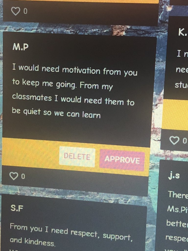 PittsShs's tweet image. Today, I started my series “mindset matters”. I asked the students what they needed from me and each other to be successful this year. Here are some of the responses. #mindsetmatters #TeamSelmaConnected