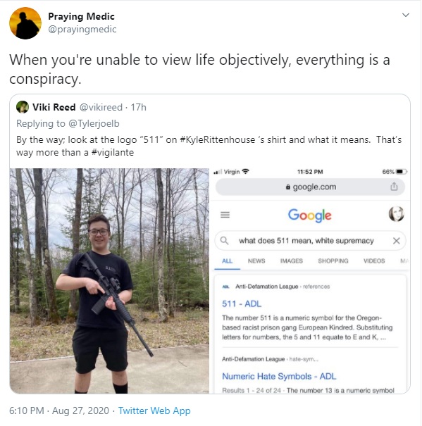 RightWingWatch's tweet photo. Leading QAnon conspiracy theorist Dave Hayes (aka The Praying Medic) accuses someone else of being "unable to view life objectively" and believing in conspiracy theories. https://t.co/XaRv7sqckp