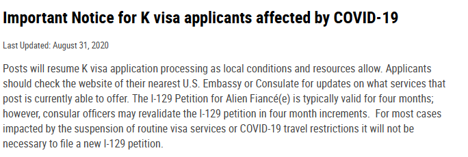 Thanks <a href="/TravelGov/">TravelGov</a> for putting out this announcement today. I don't quite know what to make of it. This is the first time you have mentioned K visa, but it is still the same information for the past 6 months.

Sigh.

#ResumeK1Visa #MakeK1MissionCritical <a href="/USAmbManila/">Follow USAmbPH</a> <a href="/USEmbassyPH/">U.S. Embassy in the Philippines</a>