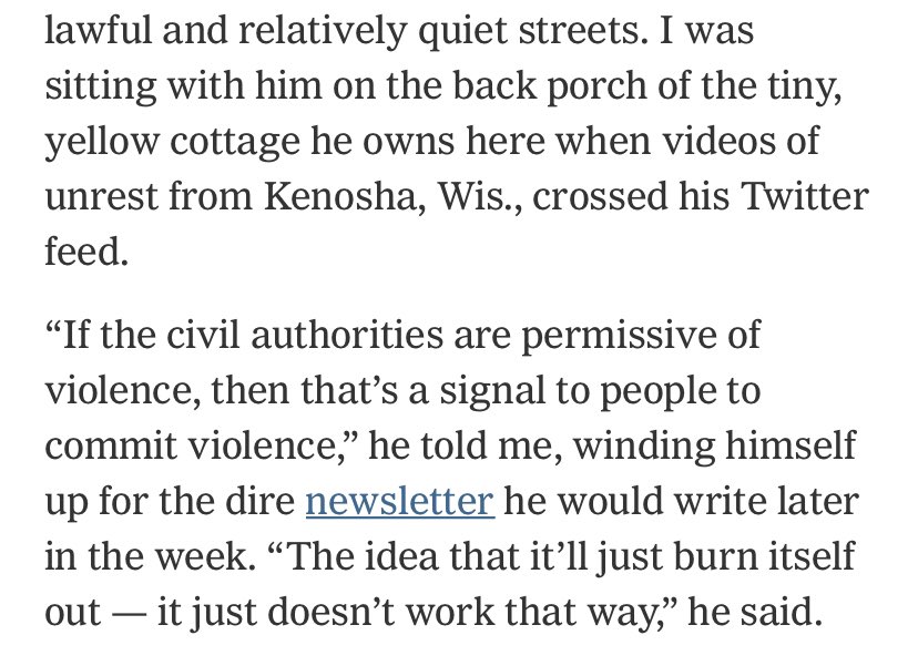 Having spent many nights in the streets during riots, takes like this miss a few things: most crucially that aggressive shows of government/law enforcement force often incite more violence and spread it more broadly across a city - not suppress it