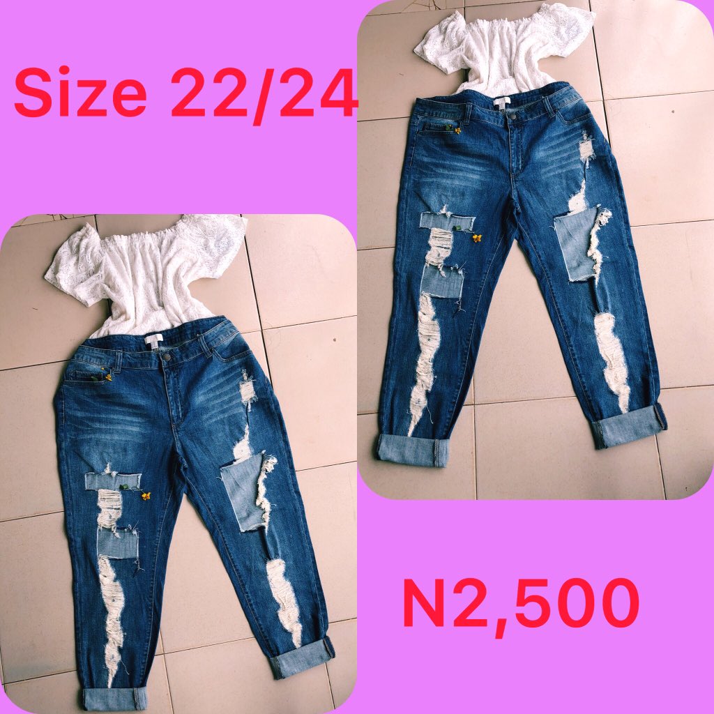 Slide 1: bf jeans      Size 22, N2,500Slide 2: bf jeans       Size 16, Price: N2,500Slide 3: bf jeans       Size 22, Price: N2,500Slide 4: bf jeans       Size 10/12, Price N2,500
