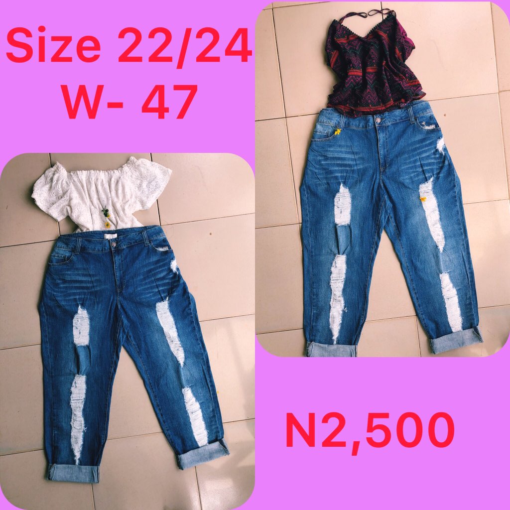 Slide 1: bf jeans      Size 22, N2,500Slide 2: bf jeans       Size 16, Price: N2,500Slide 3: bf jeans       Size 22, Price: N2,500Slide 4: bf jeans       Size 10/12, Price N2,500