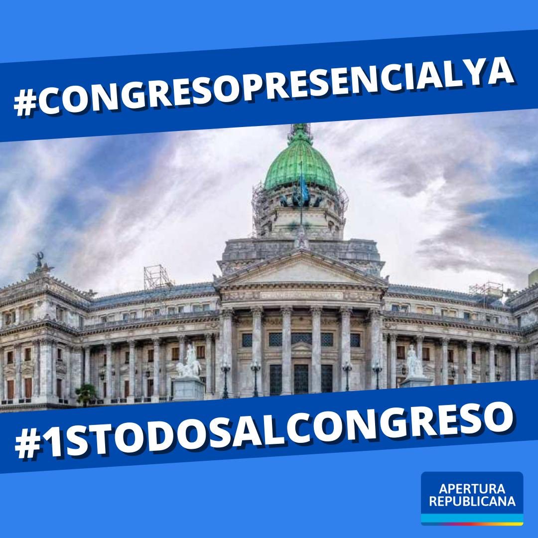 ApRepublicana's tweet photo. Apoyamos a la #OposicionAlerta Apoyamos que los Diputados sesiones en forma presencial 💪🏻 #1STodosAlCongreso #1SYoVoy 
#CongresoPresencialYa #NoAlGolpeDeMassa https://t.co/kCKHAhciuR