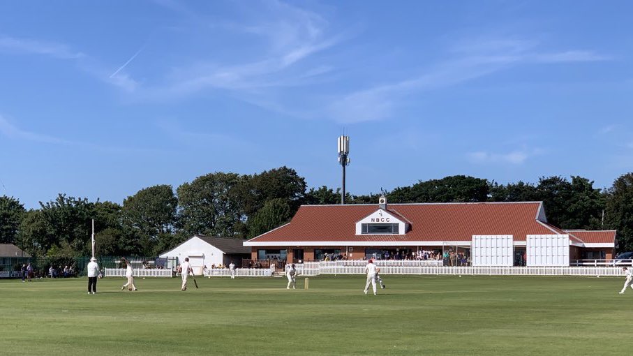 Lovely day @NBCC_est1856 for Love Lane @lpoolcomp v @WallaseyCC today. Jamie a very patient 70 on a slow low seamer. 9 overs left - 180? @TomEvansEcho @ECB_cricket