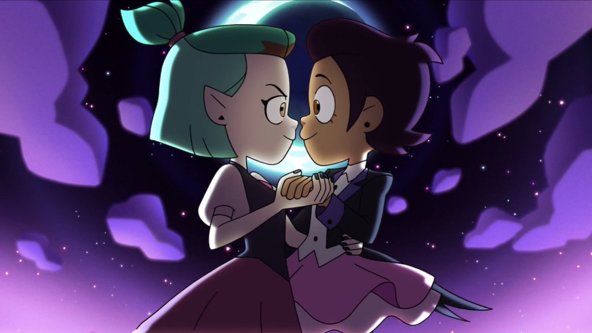 First off: Luz, the protagonist, is Disney's first canonical bi lead for a TV show!Her love interest, Amity, is shown to have a crush on Luz first, so... She's also shown in the show to be WLW!