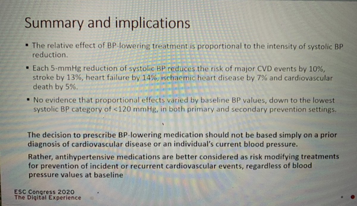 ..and BPLTTC showed relative treatment effect on BP lowering to be constant, regardless of whether CVD present at baseline or not, AND regardless of baseline BP to <120mmHg !! Included 30-50% women👩👩🏽👩🏼👩🏻 #ESCCongress @AnastasiaSMihai @DrMarthaGulati @iamritu @thaiscoutinhoCV