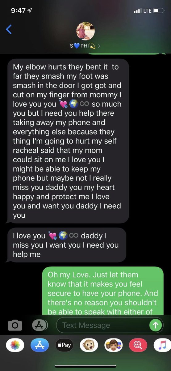 These are the screenshots between her and her dad