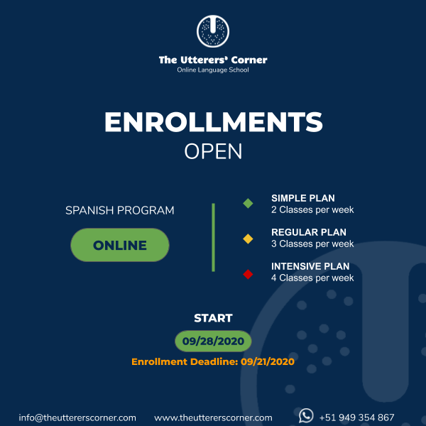 UtterersCorner's tweet photo. INSCRIPCIONES ABIERTAS para inglés / REGISTRATIONS OPEN for Spanish 😎 https://t.co/iWgTEldOx3