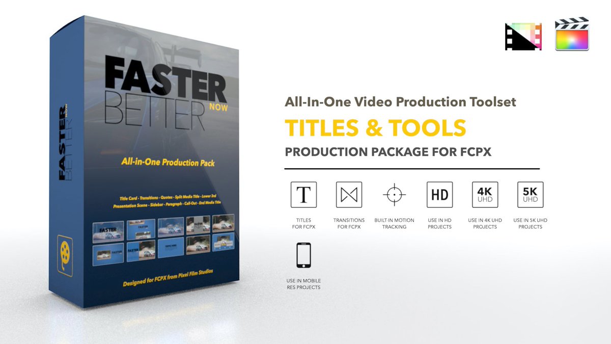 PixelFilmStudio's tweet image. 🏎💨Faster Better Now - All-in-One Production Package for Final Cut Pro!

store.pixelfilmstudios.com/product/faster…

#FasterBetterNow #ProductionPackage #Plugin #Plugins #FinalCutPro #FCPX #FinalCutProX #FinalCutProPlugin #FCPXPlugin #FinalCutProPlugins #FCPXPlugins #VideoEditing #PixelFilmStudios
