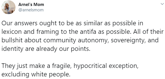 Saying the quiet part out loud.Neo-Nazis are now admitting that they're the same as antifa. But go right ahead, donate to NJP, keep being a paywall cuck, you're really getting one over on the powers that be.