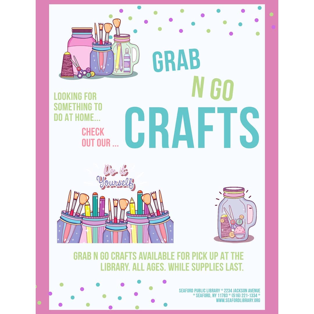 splchildrenslib's tweet photo. Starting TOMORROW (Sept 1st), we will be offering grab n go crafts! While supplies last #seafordpubliclibrary #splchildrens #grabngocrafts π¨βπ¨π©βπ¨ https://t.co/kZ6E7khfFE