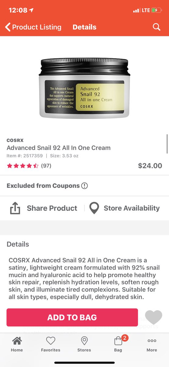 September 16th: get the CosRx Snail Mucin cream for $12 if you deal with hormonal acne or any kind of inflamed acne, a damaged barrier, or dryness of any kind. It’s *super* moisturizing, but not heavy at all. Also great for those on accutane but you have to layer an occlusive.