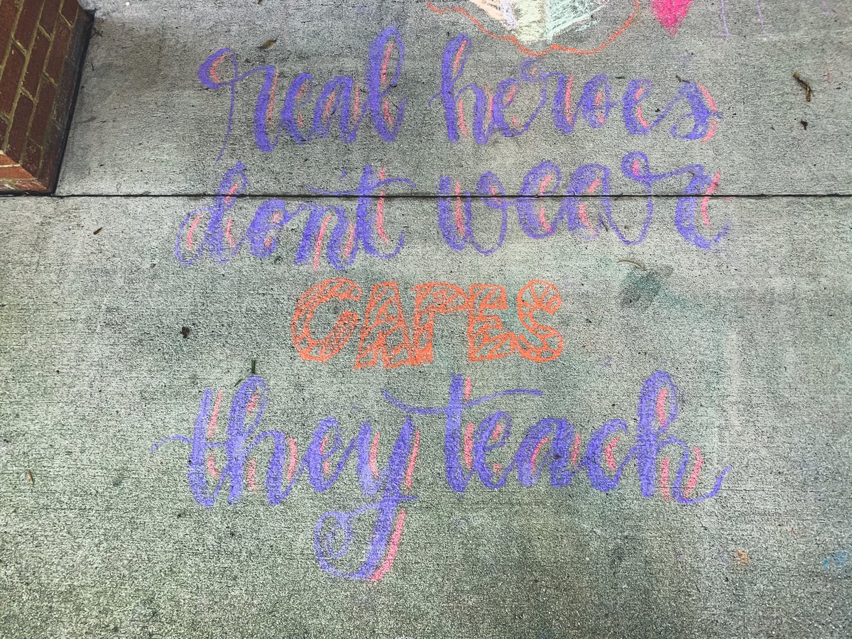 H_Santasiere's tweet image. We “chalked the walk” yesterday at @Thalia_Ele to welcome our amazing staff back to work. ❤️ We are all in this together! 🥰 @thaliapta @vbschools #WeAreThaliaStrong #VbAlwaysLearning