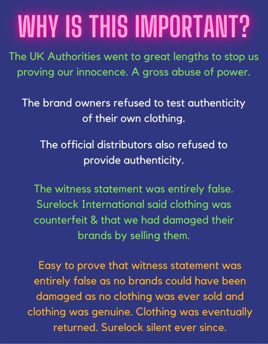 Some clothing was seized for testing on the day of the raids, as I was setting up a clothing business. After the  #metpolice frame up failed, ex- #metpoliceuk detectives  @surelock_ were commissioned to frame me & my mum. #Skynews  #BBCNews  #ukgov