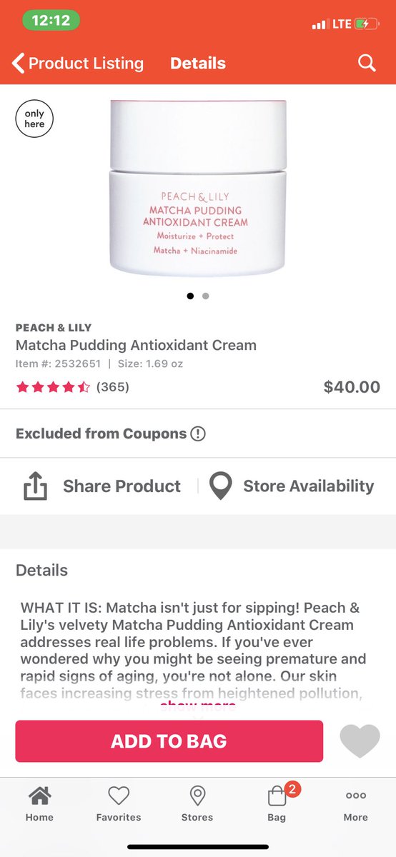 September 16th: the  @peachandlily Matcha cream. Great if you have oily, dehydration prone skin. And dullness. But be careful if you’re sensitive to essential oils, as it does have some. Allantoin, camellia sinensis extract, and niacinamide all work to calm inflammation down.