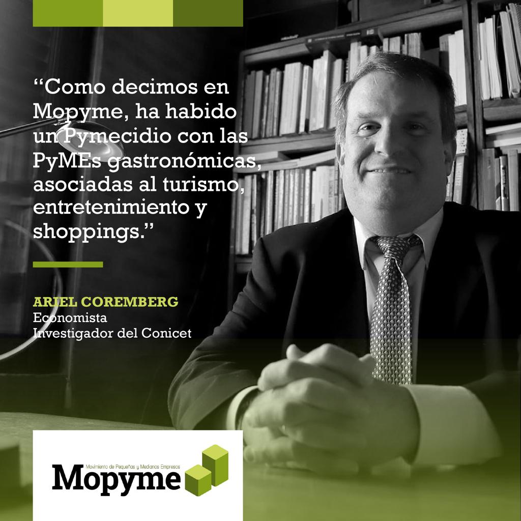 mopyme's tweet photo. Nuestro economista asesor de #MoPyME, @ArielCoremberg, estuvo hablando en @MitreRosario con @MCicchirillo  y @acanepa_: “El Estado optó una cuarentena estricta que destruyó la economía y la mitigación fue más parcial que en América Latina”. https://t.co/QzL9v4h3z6