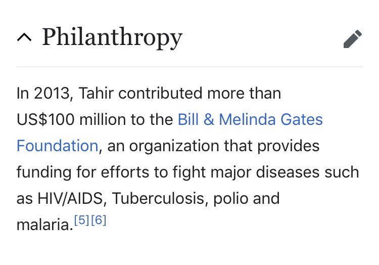 128/ TAHIR aka ANG TJOEN MINGIndonesian Magnate - Founded Mayapada Group & BankWorks with UN RefugeesIn addition to G-Pledge, donated $100m to Gates FoundationWife runs Children’s Charity & her brother is Chinese-Indo arrested for Clinton Foreign Finance fraud