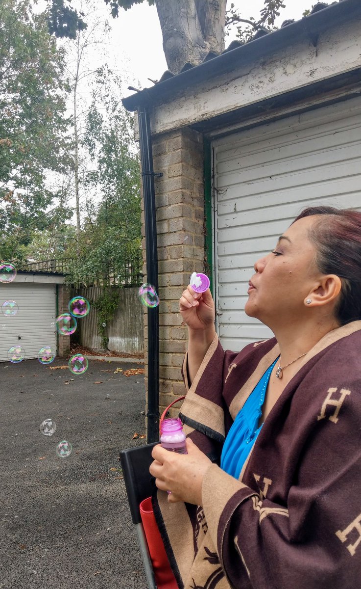 JoAlexa16's tweet photo. I am 53 years old yet my mind is 10😂😁
Blowing bubbles 
One of which we tried to improvise when we were younger.. Act like a child, think like an adult 😊
#NursesActive #ImperialActive https://t.co/VWzOS8mKiB