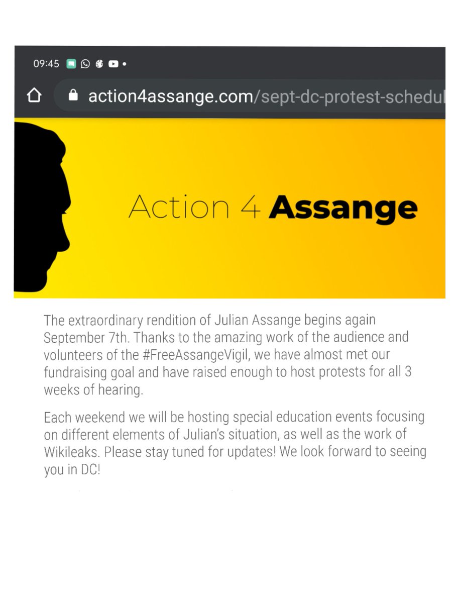 THUR Sept 3:AUCKLAND12 Noon UK ConsulateQueen Street @FionaHansenkiwi @FreeAssangeNZFRI Sept 4:WASHINGTON DCNoon US Capitol @action_4assange