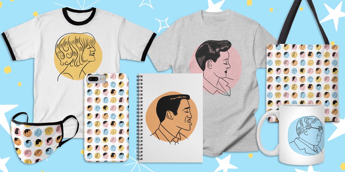 All of my Summer Under the Stars illustrations are now available individually or in a collage print in my @Threadless shop! You can find them on tees, totes, mugs, tanks, sweatshirts, and more right here: bit.ly/2ENMYnw