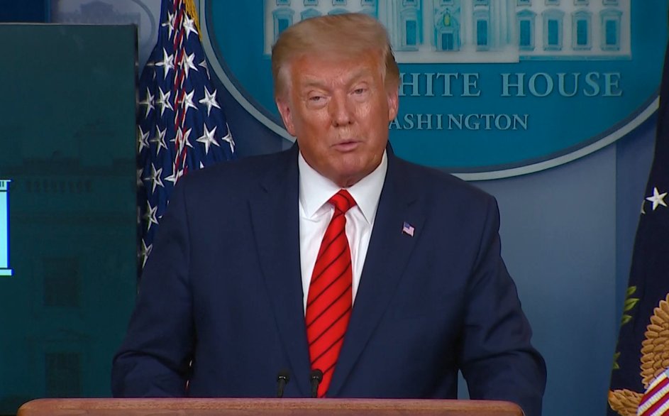 "There's just a war on law enforcement in this country," claims  @POTUS. "Every city in this country could be another Portland or another Chicago."