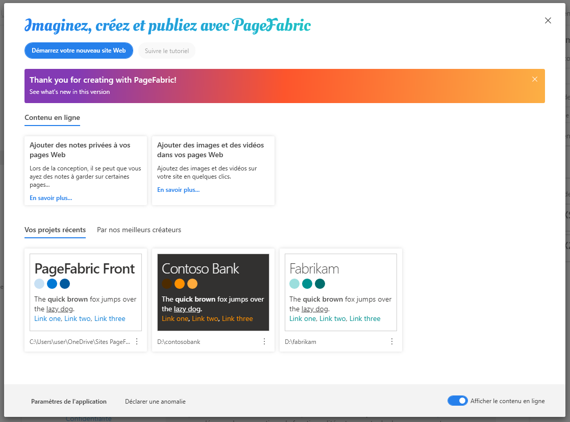 PageFabricApp's tweet image. Hi there!
In the coming update, the start screen will look like this.
It will showcase your recent web sites with beautiful thumbnails, and online content to help you become a power user. Hope you like it! #FluentDesign #FabricUI #MSDesign #Windows10