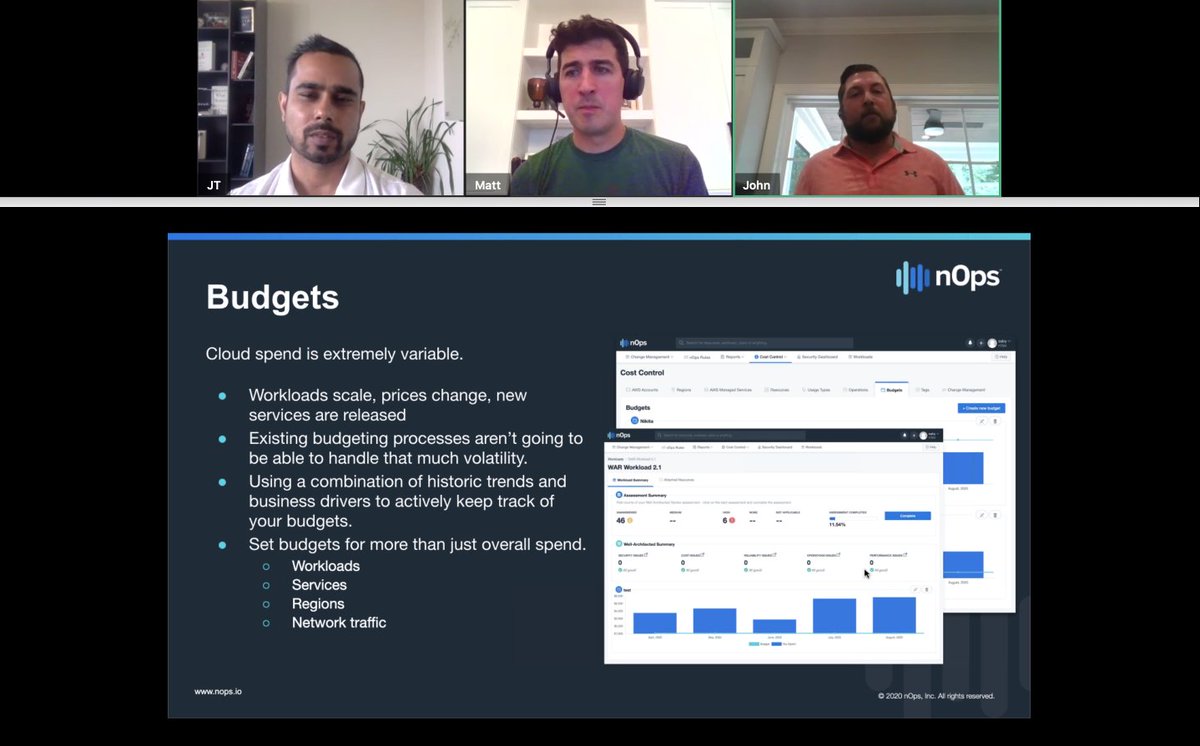 From #AWS #WellArchitected webinar now on #CloudFinancialManagement -- cloud spend is extremely variable, so how do you set your budget?