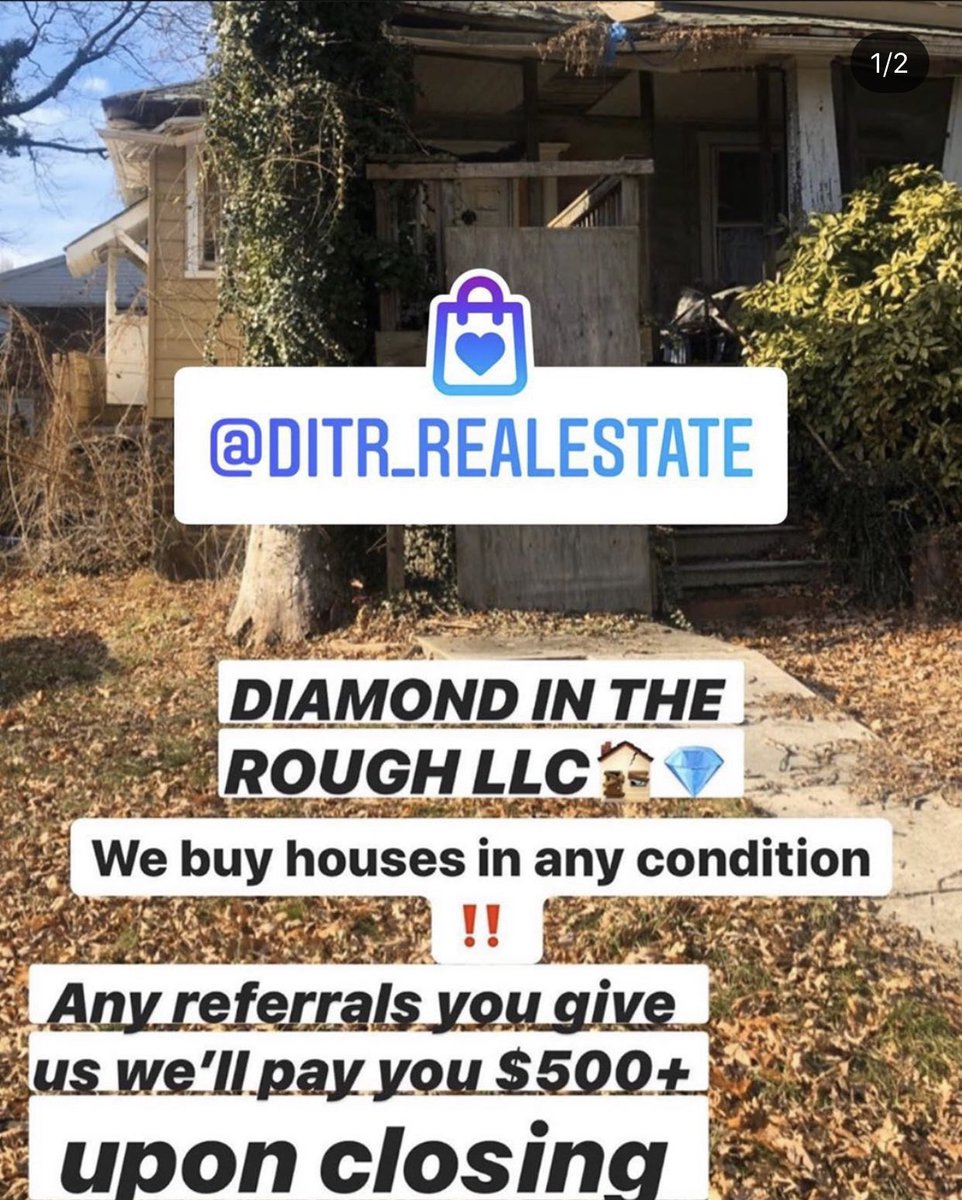 Black owned ✊🏾#RealEstateInvestmentCompany Located here in the Baltimore area. If you or someone you know wants to sell any properties in any condition contact me at (443)478-3004 if you send me any referral you’ll receive $500+ Guarantee upon closing ‼️ #InvestInYourCommunity