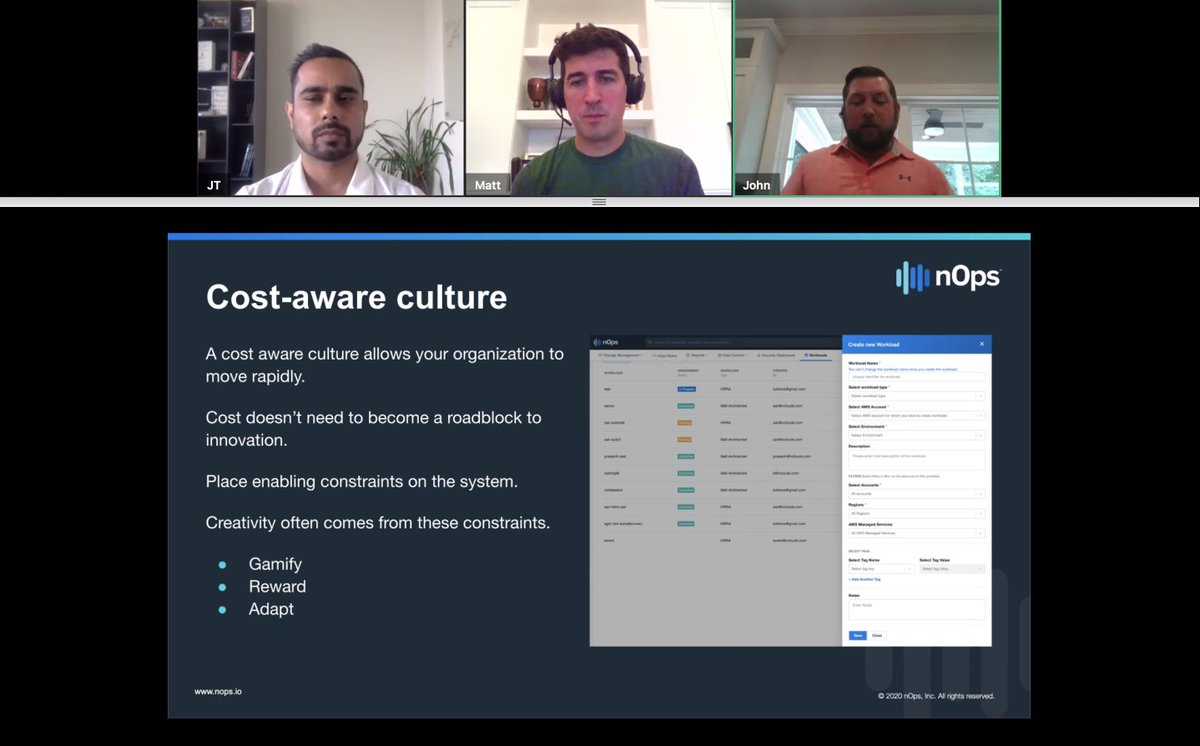 From the #AWS #WellArchitected Webinar now on #CloudFinancialManagement -- Do you have a cost-aware culture? How do you optimize costs without it becoming a roadblock to innovation?