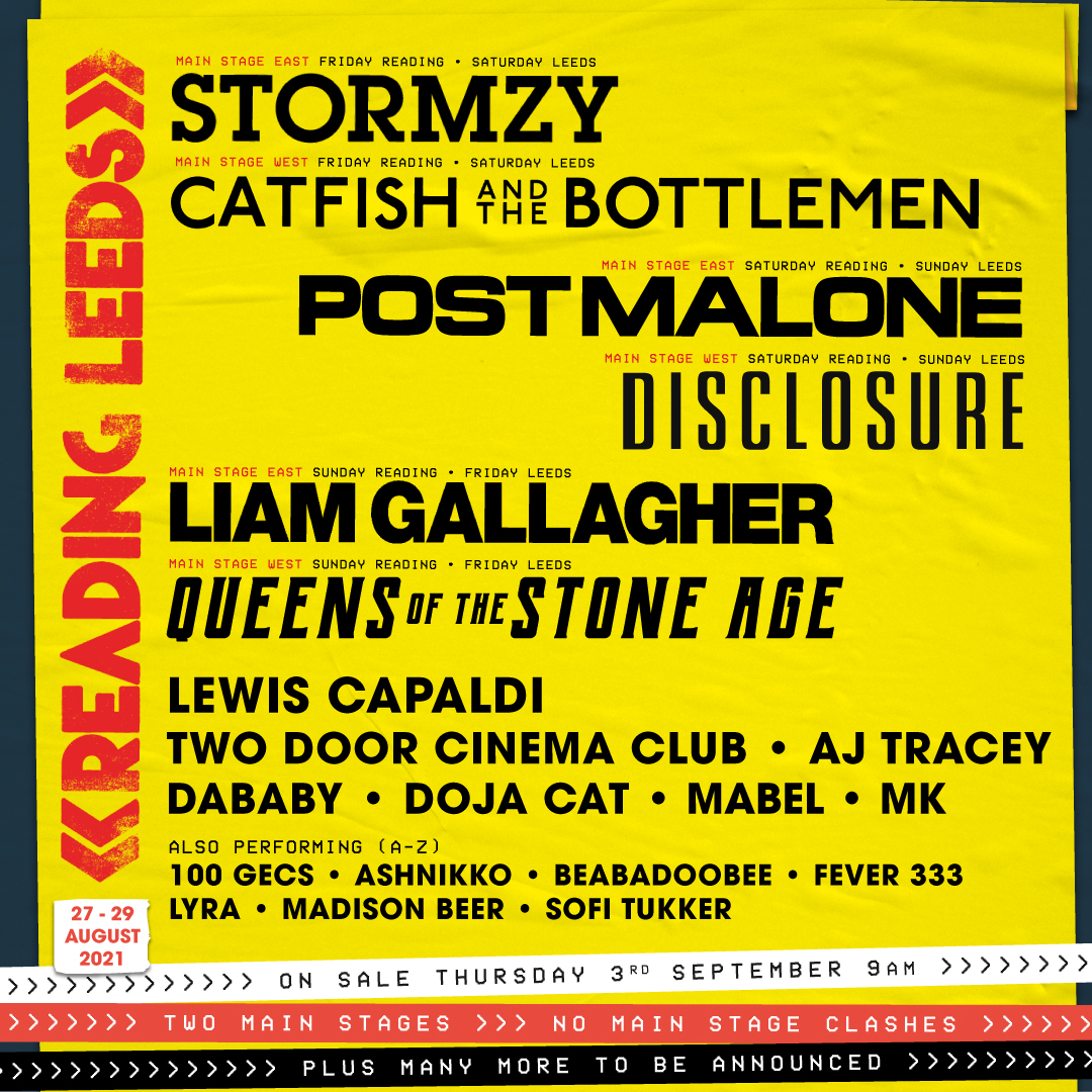 #RANDL21 is going to be BIGGER and BETTER than ever 🤘  Here are your SIX HEADLINERS across TWO main stages 🎪 NO MAIN STAGE CLASHES 🎟️ General on sale Thursday 3rd September at 9:00am 👍

Reading ❤️: bit.ly/ReadingTAnnoun…
Leeds💛: bit.ly/LeedsTAnnounce