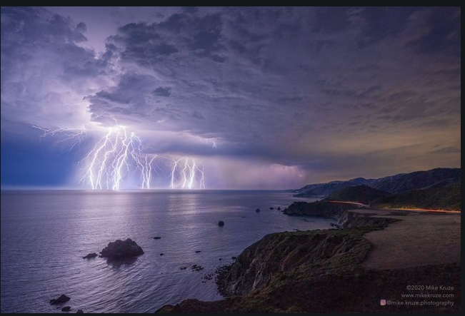 California Big Sur coast... the night of ignition...
