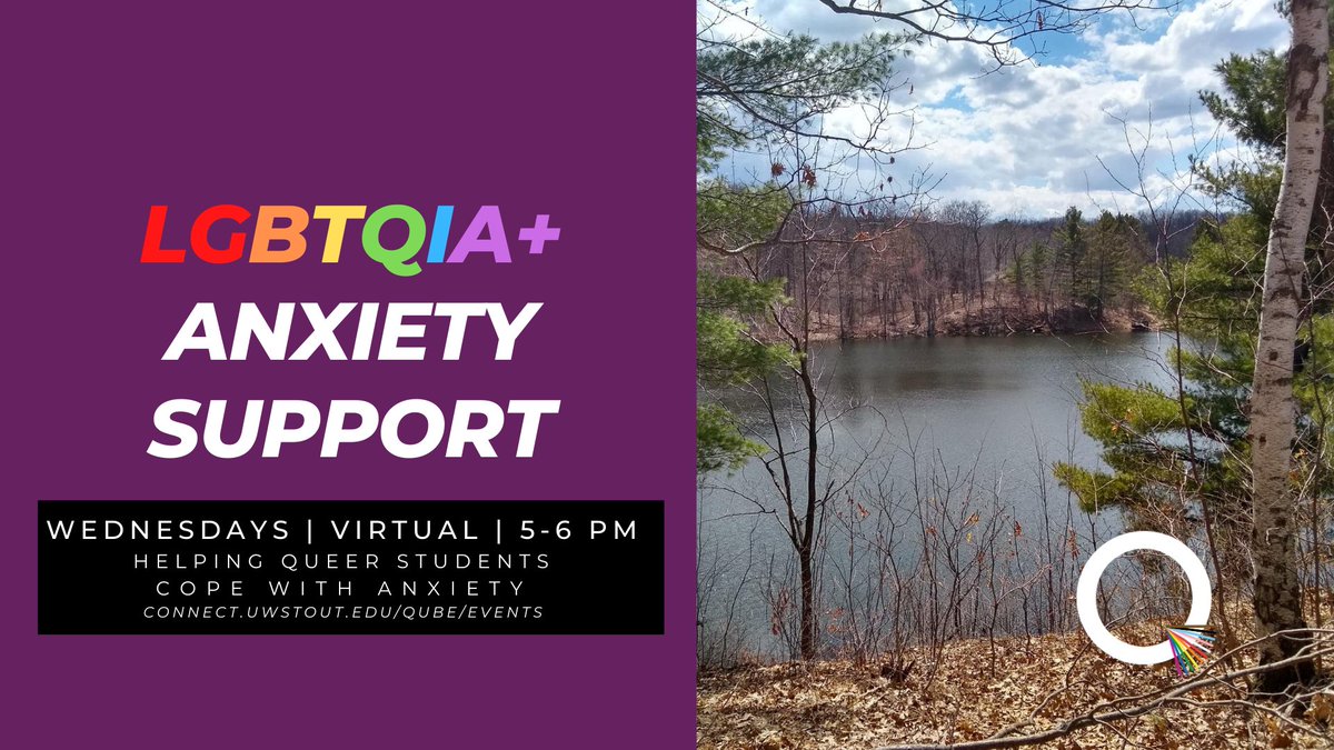 Starting September 16th, LGBTQIA+ Anxiety Support is an affinity space for queer folks coping with anxiety. This group will meet every Wednesday from 5-6pm virtually.