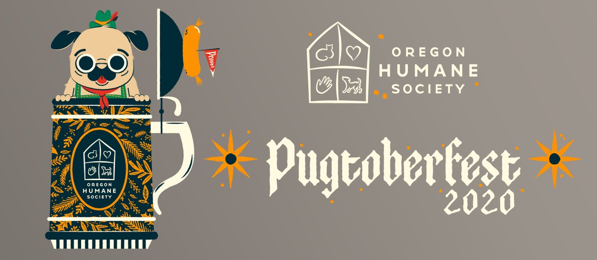 OregonHumane's tweet photo. Pugs in lederhosen? Pugs with pints? Pug Crawl 2020 #Pugtoberfest is putting a curly tail on your fall favorite!
Get started on your costume or stock up on beer, pints and swag for the Parade of Pugs live stream event on Oct. 18.
Details here: https://t.co/ASwqTlX11L
#pdxpugcrawl https://t.co/FnXVwqlDtM