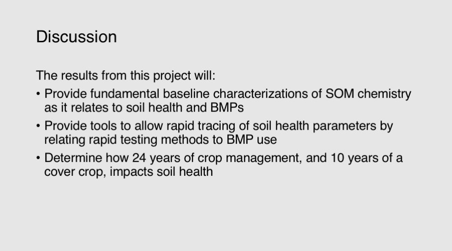 #SESVirtualConference2020 
My current research project on how Best Management Practices impacts soil health, data coming soon! 
@AGillespieSoil @karidunfield @UofG_SES
#SoilHealth #OrganicMatter #CoverCrops