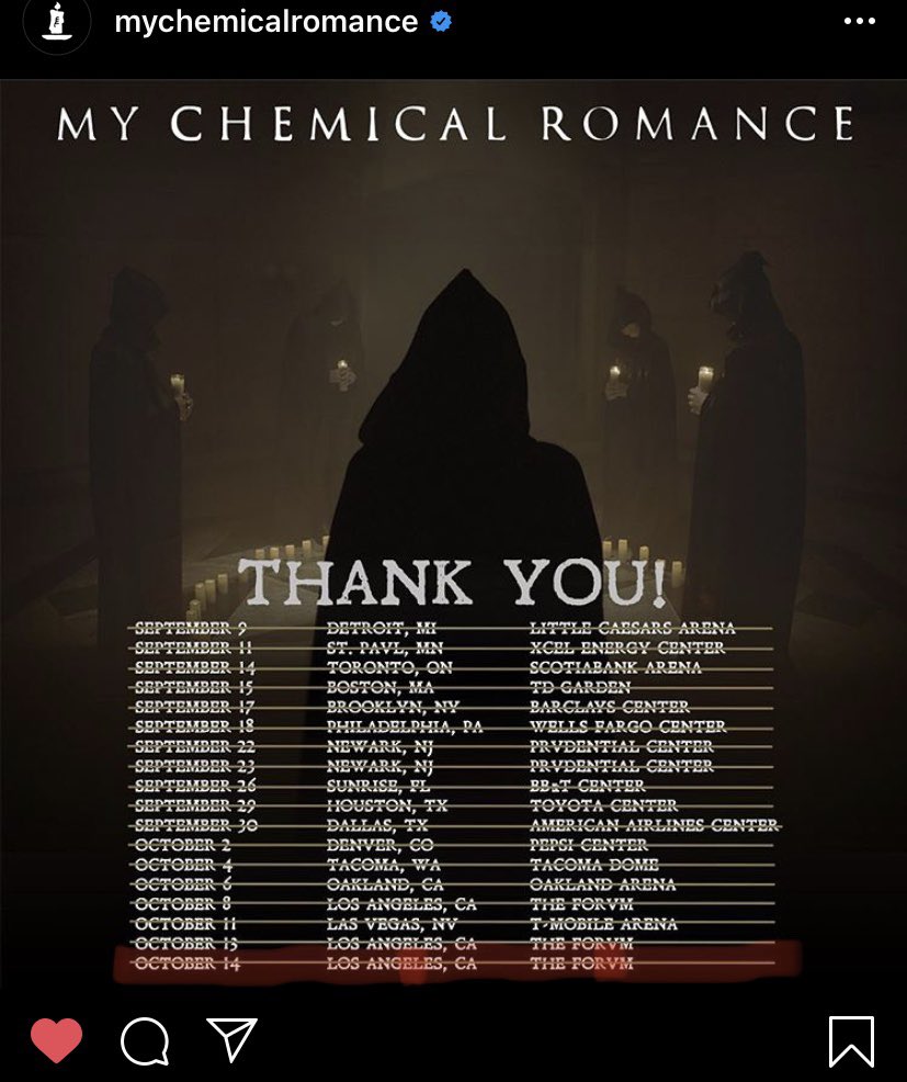 The last show on the MCR tour was supposed to be October 14th, same day as the new Killjoy comic is set to release.