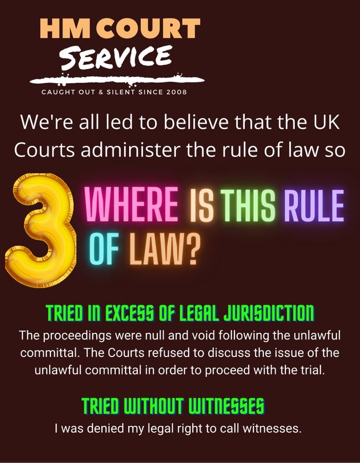 The proceedings were null and void in law following the unlawful committal. But  #HMCTS & the CPS proceeded as they were not administering the law. To make things harder I was denied my right to call witnesses. #DowningStreet  #BBC1  #ITV