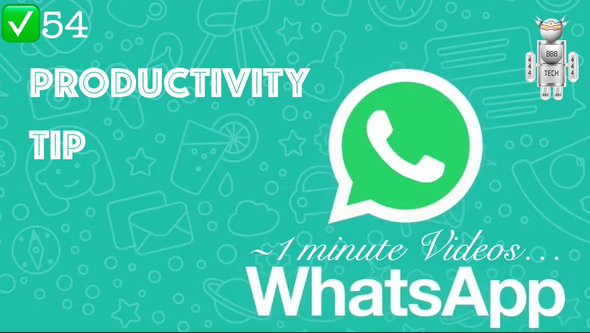 Bb8Tech's tweet image. ✅Whatsapp Productivity Tip ✅BB8Tech - ✅54
#Whatsapp #Productivity #Tip 
youtu.be/RUPmEhew41Q