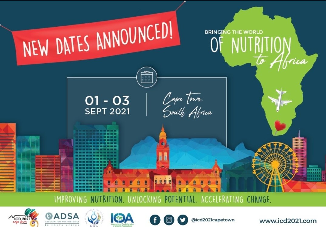 We're bringing the world of nutrition to Africa. Will you be joining us at <a href="/ICD2021CapeTown/">ICD 2021 Cape Town Virtual</a> from 1 to 3 September 2021?

Go to icd2021.com for more information. 

#icd2021 #nutrition #dietetics #RDN #dietitians