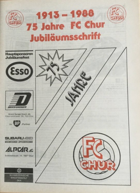 #72 FC Chur 1-6 EFC - Aug 7, 1988. The final match of EFCs pre-season tour of Switzerland saw them defeat local Swiss side FC Chur 6-1, in a match to mark their 75th anniversary. Six different EFC players were on the scoresheet: Adams, Clarke, Ebbrell, McCall, Nevin & Watson.