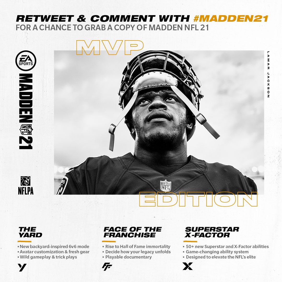 ZIAS DGAF (@justzik) on Twitter photo 🚨MADDEN 21 CODE GIVEAWAY🚨
Giving away 10 digital copies of #Madden21 MVP EDITION! For Xbox One and PS4, Courtesy of <a href="/EAMaddenNFL/">Madden NFL 26</a> . RT and comment with #Madden21 for a chance to win a code 🚨MADDEN 21 CODE GIVEAWAY🚨
Giving away 10 digital copies of #Madden21 MVP EDITION! For Xbox One and PS4, Courtesy of <a href="/EAMaddenNFL/">Madden NFL 26</a> . RT and comment with #Madden21 for a chance to win a code